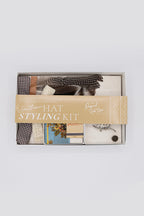Southern Hat Styling Kit - Silver Leaf with Blue Rhinestones Brooch