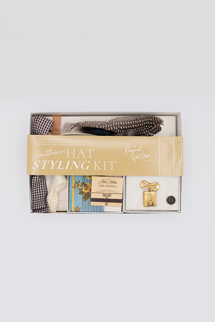 Southern Hat Styling Kit - Gold Bow Drop Brooch