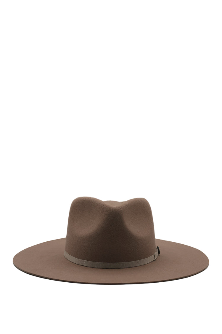 Brown fedora flat brim hat for custom hat bar-Fleastyle