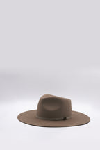 Brown fedora flat brim hat for custom hat bar-Fleastyle
