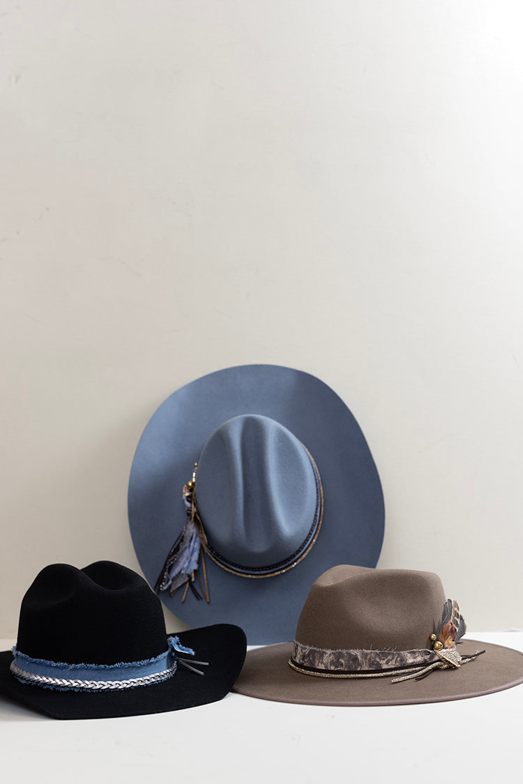 One-of-a-Kind Custom Wide-Brim Hat - Brown