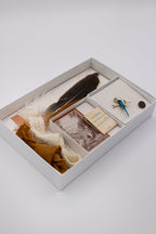 Bohemian Hat Styling Kit - Bird Brooch with decorative hat bands, feathers,  vintage matchbook and playing card-Fleastyle