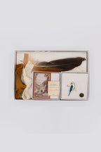 Bohemian Hat Styling Kit - Bird Brooch with decorative hat bands, feathers,  vintage matchbook and playing card-Fleastyle