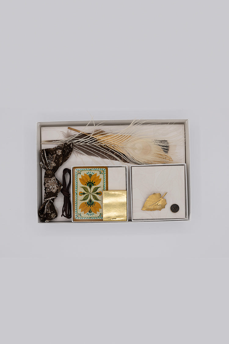 Bohemian Hat Styling Kit - Gold Leaf Brooch