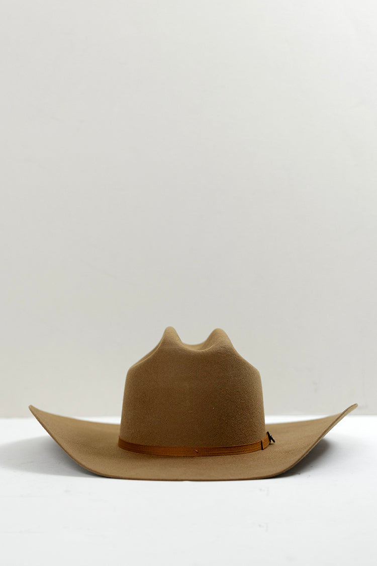 Classic curled-brim hat Tex Cowboy Wool Hat - Camel for man and woman-FleaStyle