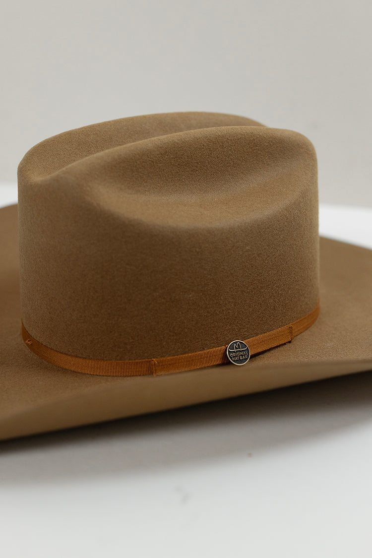 Classic curled-brim hat Tex Cowboy Wool Hat - Camel for man and woman-FleaStyle