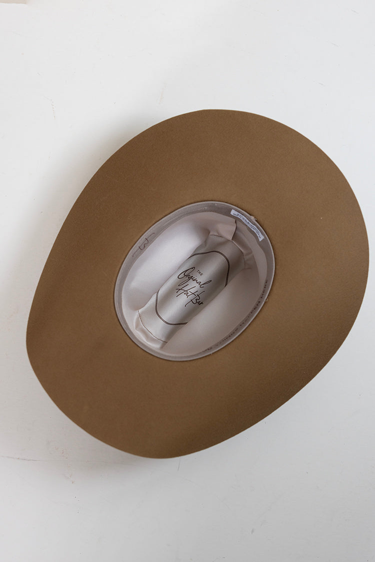 Classic curled-brim hat Tex Cowboy Wool Hat - Camel for man and woman-FleaStyle