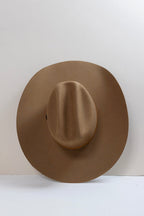 Classic curled-brim hat Tex Cowboy Wool Hat - Camel for man and woman-FleaStyle