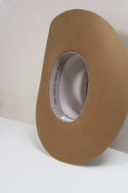 Classic curled-brim hat Tex Cowboy Wool Hat - Camel for man and woman-FleaStyle