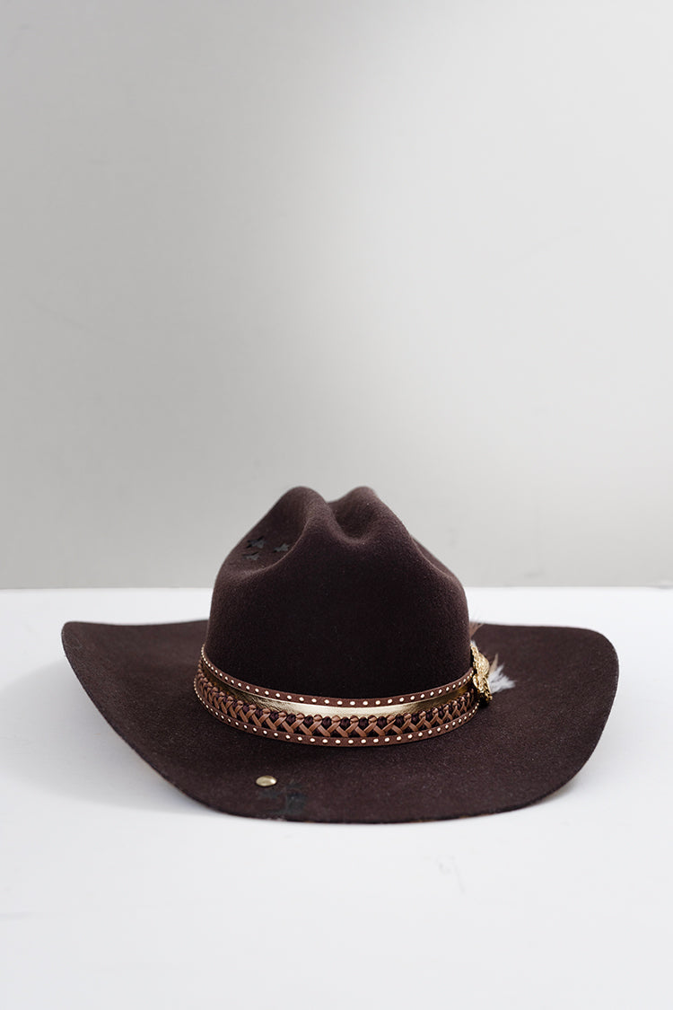 Painted One-of-a-Kind Custom Cowboy Hat - Brown