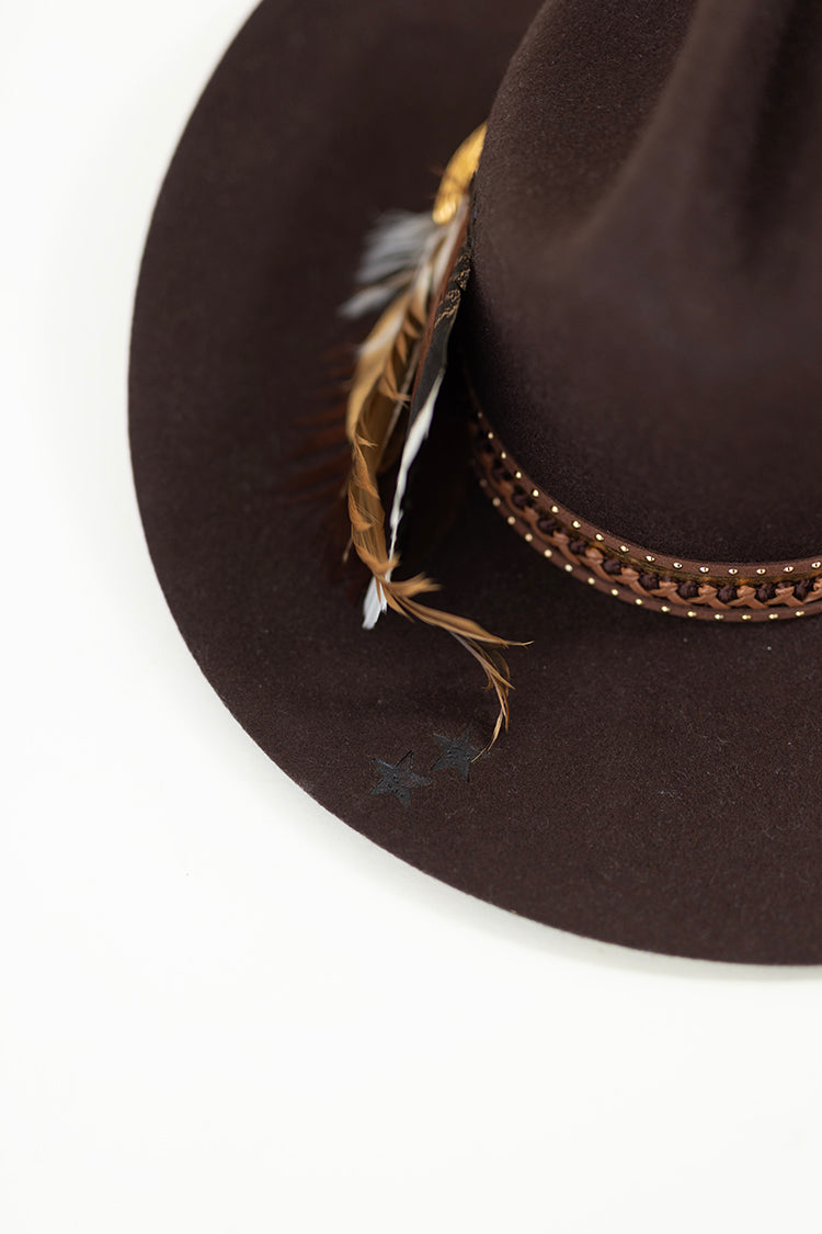 Painted One-of-a-Kind Custom Cowboy Hat - Brown