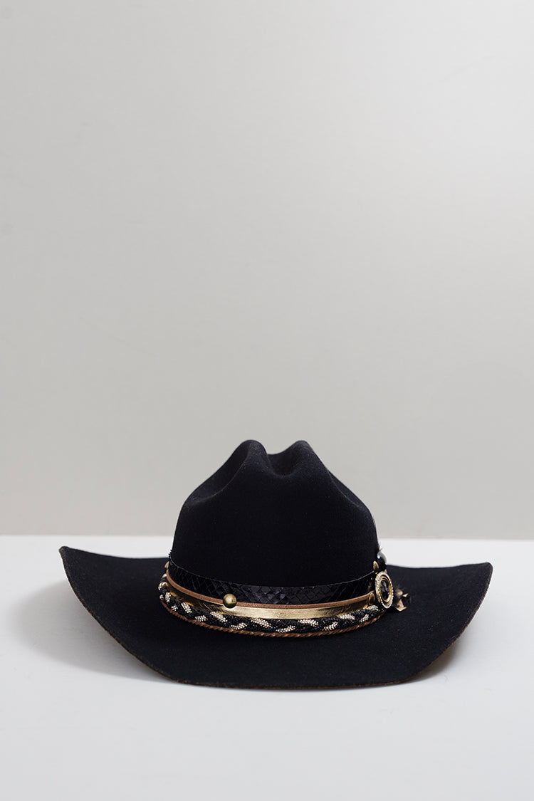 Painted One-of-a-Kind Custom Cowboy Hat - Black