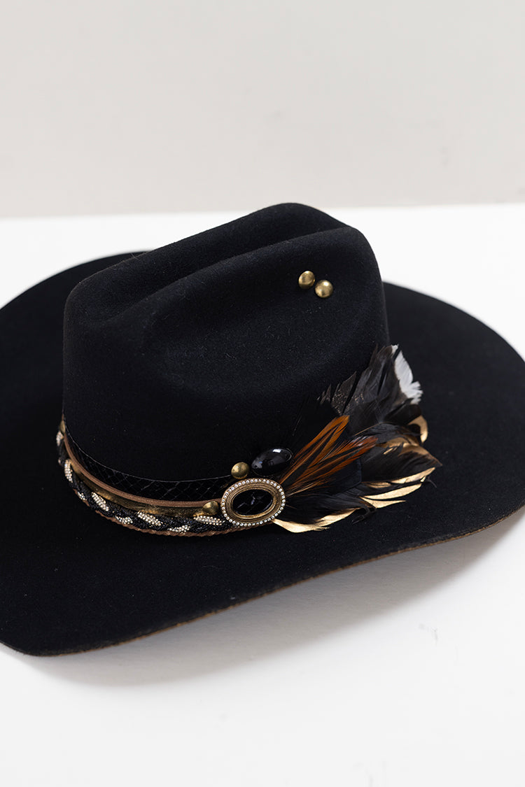 Painted One-of-a-Kind Custom Cowboy Hat - Black