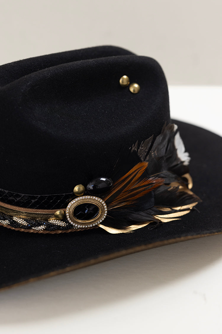 Painted One-of-a-Kind Custom Cowboy Hat - Black