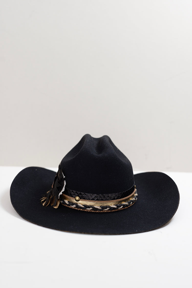 Painted One-of-a-Kind Custom Cowboy Hat - Black