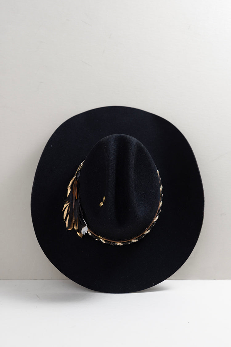 Painted One-of-a-Kind Custom Cowboy Hat - Black