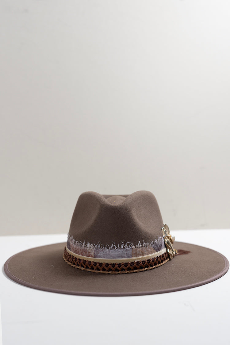 One-of-a-Kind Custom Wide-Brim  Hat - Brown