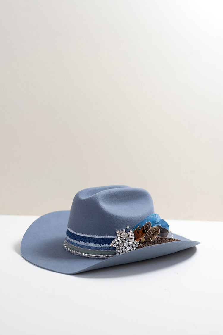 One-of-a-Kind Custom Cowboy Hat - Dusty Blue