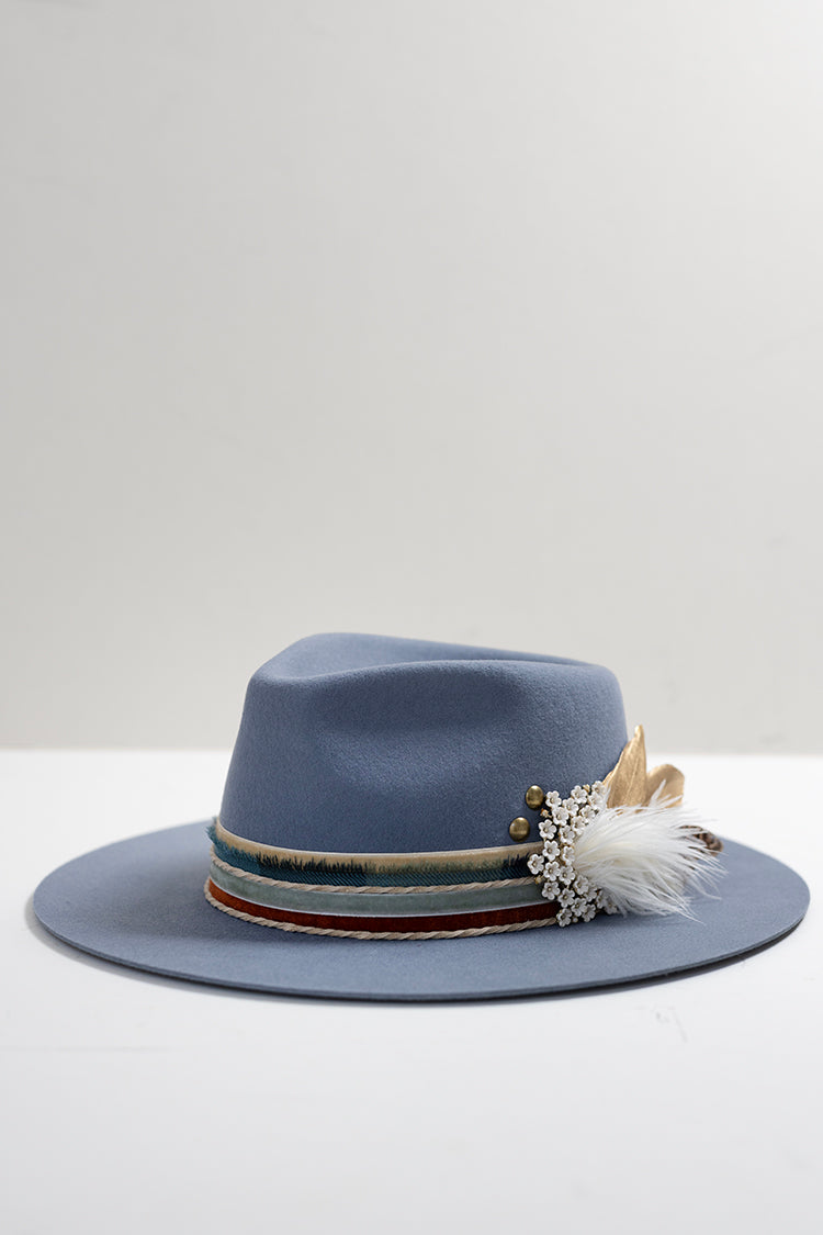 One-of-a-Kind Custom Short-Brim  Hat - Dusty Blue