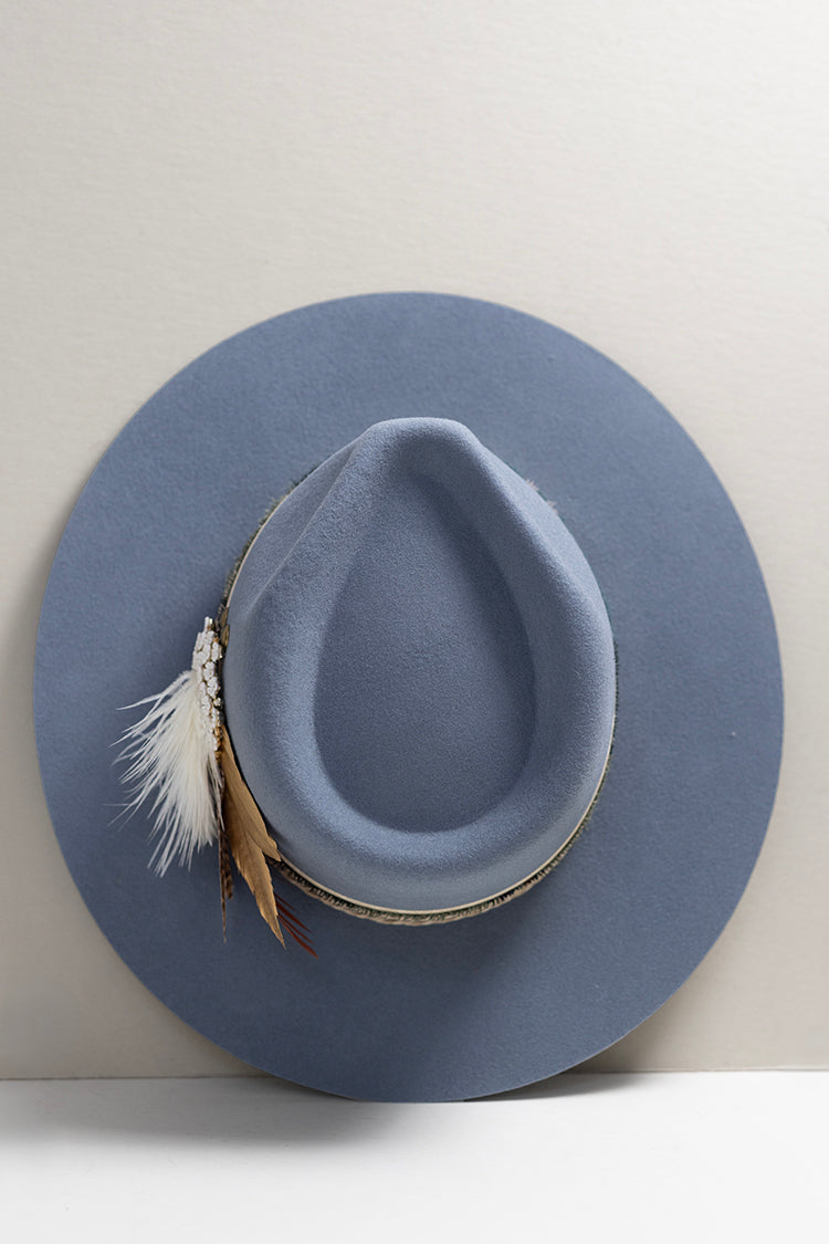One-of-a-Kind Custom Short-Brim  Hat - Dusty Blue