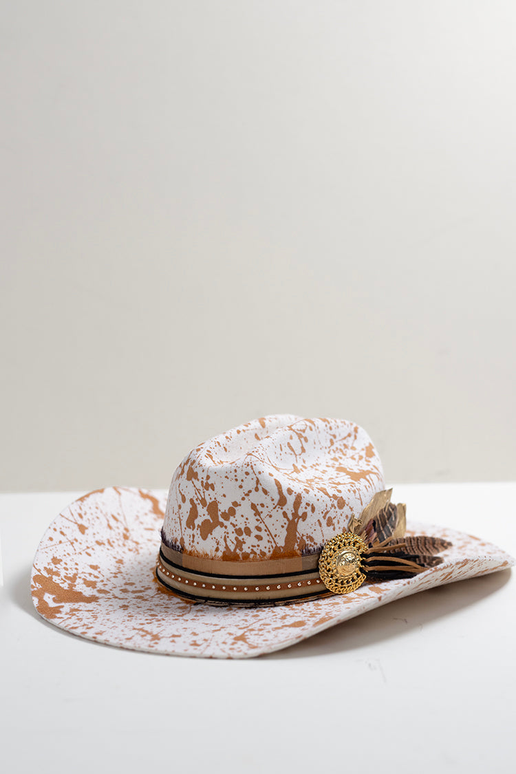 Painted One-of-a-Kind Custom Cowboy Hat - Ivory