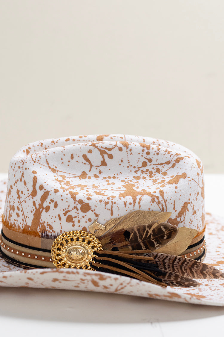 Painted One-of-a-Kind Custom Cowboy Hat - Ivory