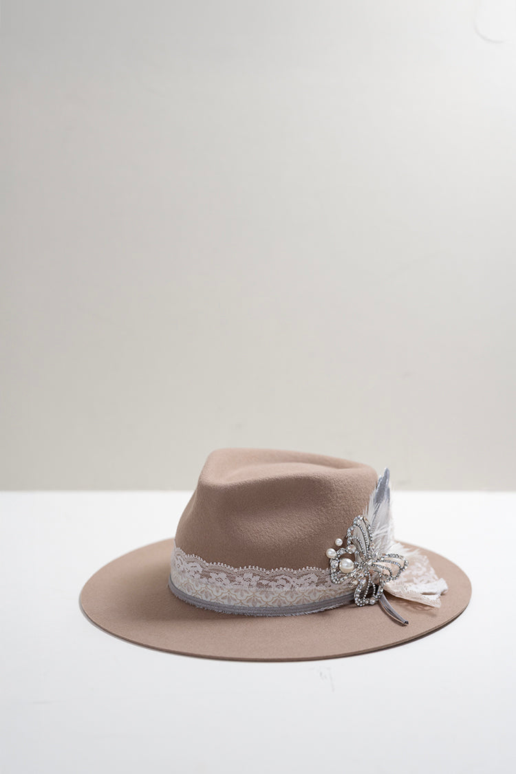 One-of-a-Kind Custom Short-Brim  Hat - Beige