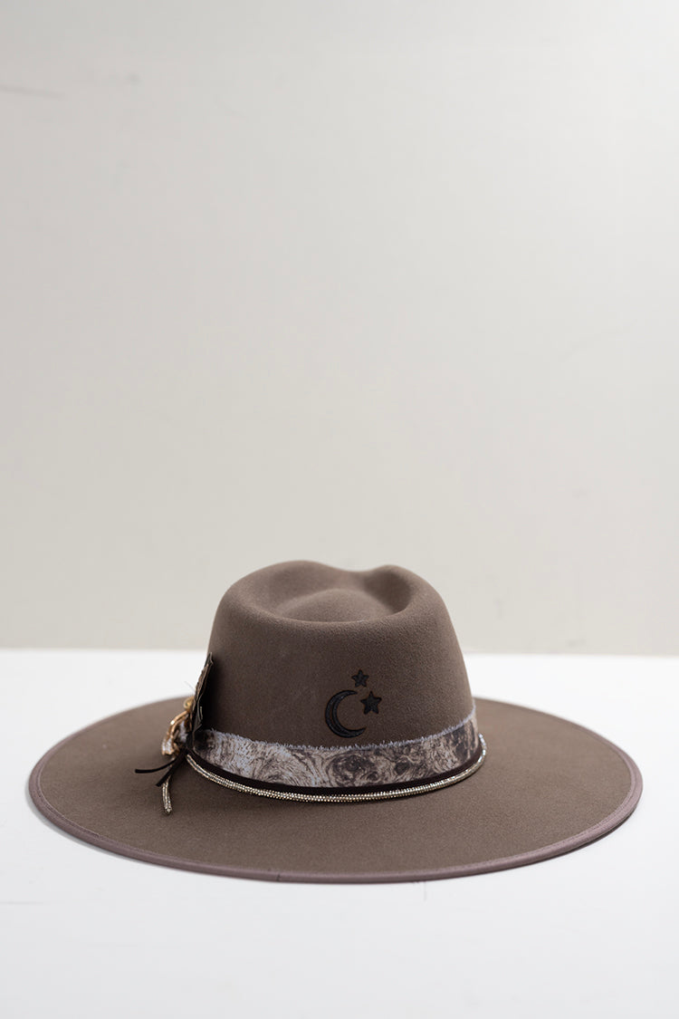 One-of-a-Kind Custom Wide-Brim Hat - Brown