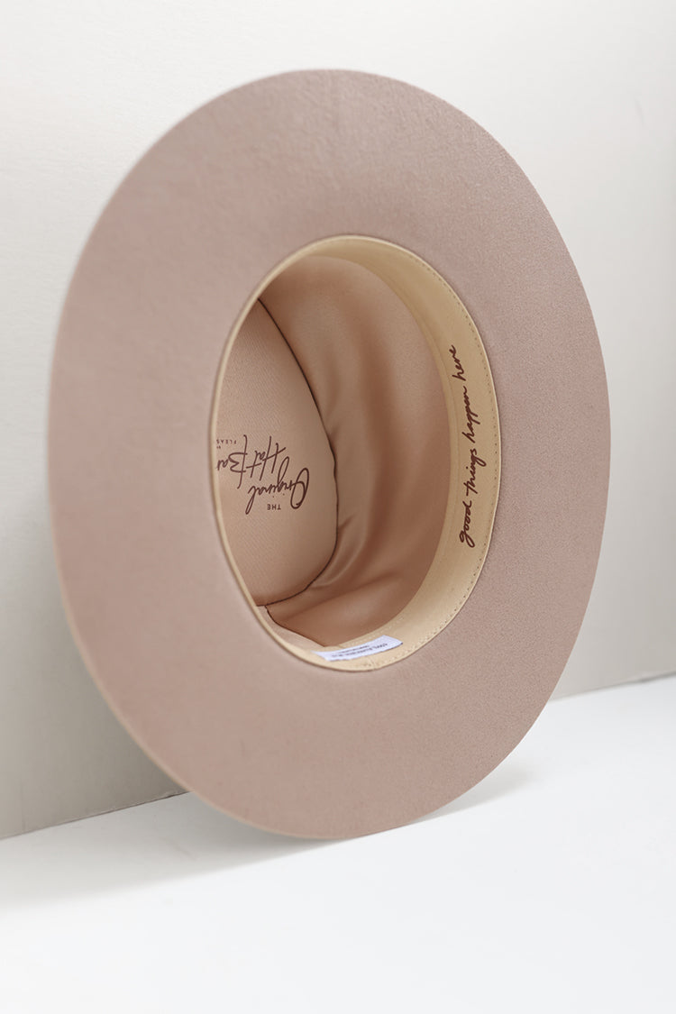 Lenny Wool Short-Brim Hat - Beige-FleaStyle