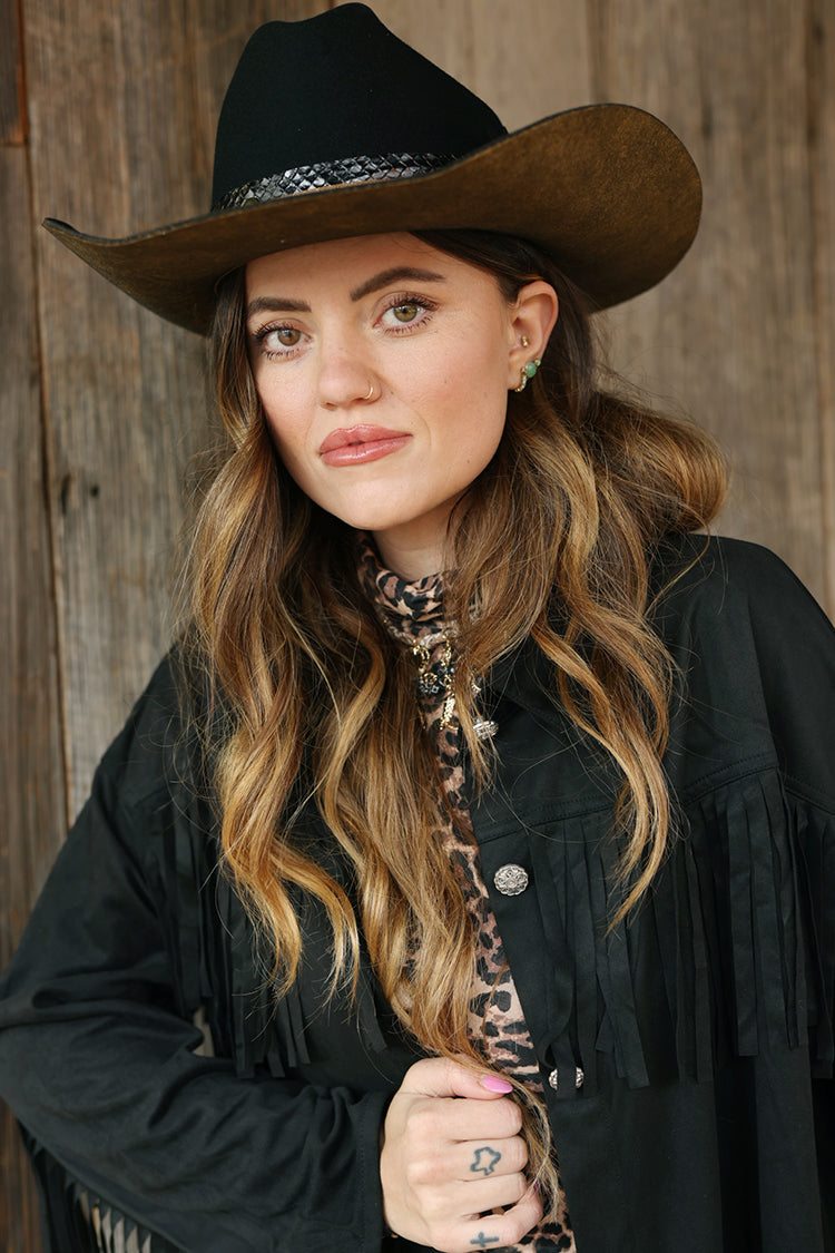 Painted One-of-a-Kind Custom Cowboy Hat - Black