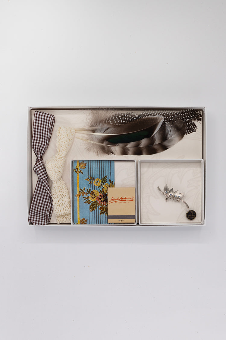 Southern Hat Styling Kit - Silver Leaf with Blue Rhinestones Brooch