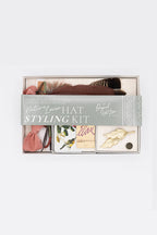 Nature Lover Hat Styling Kit - Light Gold Double Leaf Brooch