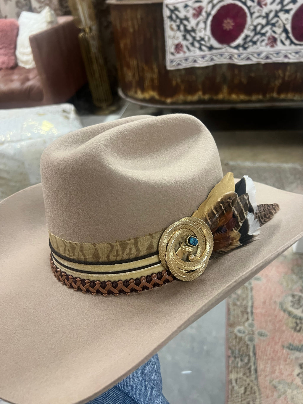 One-of-a-Kind Custom Cowboy Hat - Beige