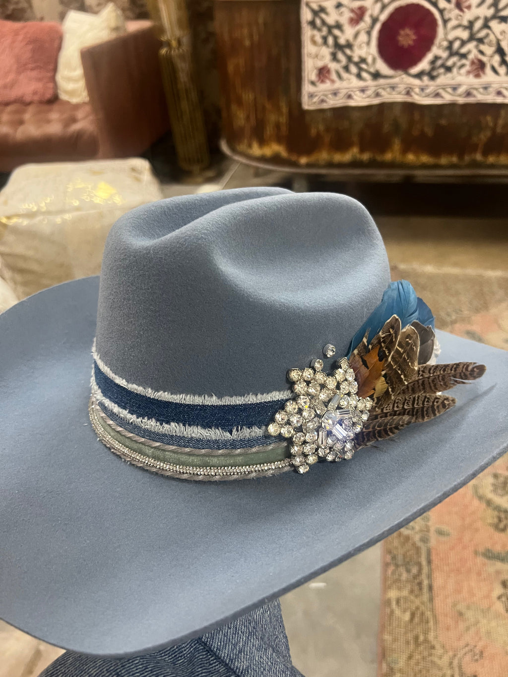 One-of-a-Kind Custom Cowboy Hat - Dusty Blue
