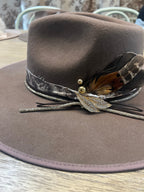 One-of-a-Kind Custom Wide-Brim Hat - Brown
