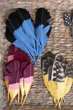 Painted Hat Feather - Gold/Pink - Flea Style